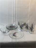 Hand painted floral luncheon set