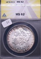 1878 CC ANAX MS62 MORGAN DOLLAR