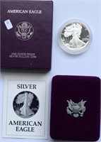 1987 PROOF SILVER EAGLE W BOX PAPERS