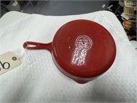 Griswold Red Enameled Cast Iron Skillet #6-As Is