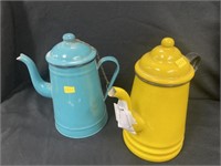Two Enamelware Teapots