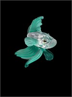 Swarovski Silver Crystal Siamese Fight Fish in Box
