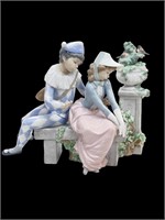 Lladro Harlequin & Girl Figurines