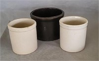 Straight Side 4" Mini Pottery Crocks