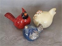 Ceramic Cardinal, Bluebird & Chicken Decor