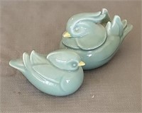 VTG Teal Ceramic Birds - Made in Japan