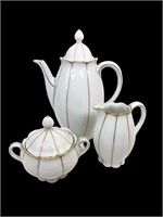 Vintage Ceramic Teapot, Cream, & Sugar Set