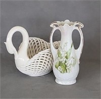 W. Germany Vase & Pottery Swan