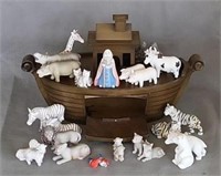 27 Piece Noah’s Ark w/ Porcelain Animals
