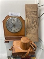 Sessions Mantel Clock, Vintage Camera, Storage Box