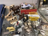 Vintage Rubber Body Animals with Wind-Up Cowboy