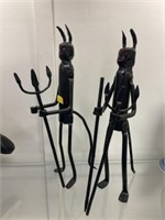 Two Crafted Devil Figurines