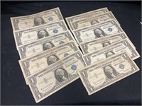 Ten U.S. $1.00 Silver Certificates