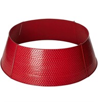 Red Hammered Metal Tree Collar