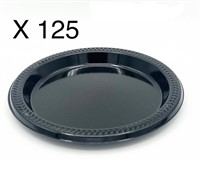 125 Pcs Sysco 7" plastic plates Black