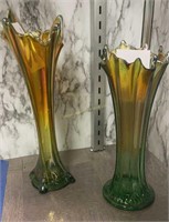 Carnival Glass Vases. Millersburg Four Pillars