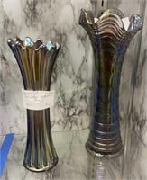 Unmarked Northwood Thin Rib Pattern Vase,