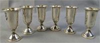 6 Web Sterling Silver Cordial Glasses 97.9 Dwt