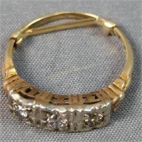 14k Gold Diamond Ring 1.2 Dwt. Ring Sizer Not