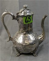 Silver Flower Repousse Roses Teapot With