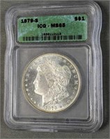 1879-s Morgan Silver Dollar Icg Ms65