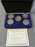5 Morgan Silver Dollars. 1883-s, 1884, 1891-o,