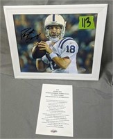 Peyton Manning Color Print Photograph With Coa.