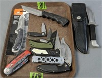 Tray Lot Knives. Buck 103x W Sheath,  Remington