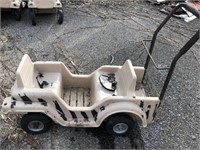 (12) Striped Safari Jeep Double Strollers