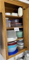 Assorted Plastic Bowls & other storage items