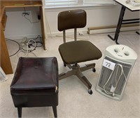 Heater, Office Chair & Stool with Storage