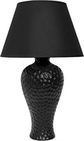 Textured Stucco Curvy Ceramic Table Lamp, Black