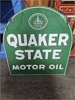 TWO SIDED "QUAKER STATE MOTOR OIL" SIGN