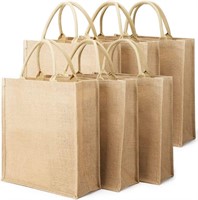 Segarty Tote Bags, 6 Pack Large Burlap