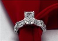 2.75 Ct  Radiant Cut Diamond  Engagement Ring