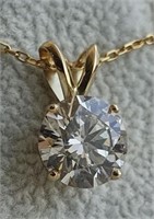 2.00 Ct Round Diamond Necklace White Or Yellow