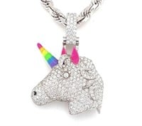 $ 11,900 3 Ct Diamond Unicorn Pendant Necklace