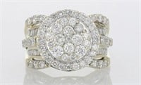 2.30 Ct Diamond Cluster Engagement Ring 10 Kt
