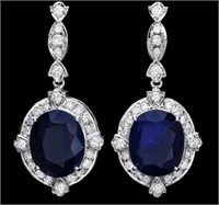 $ 11,620 18 Ct Sapphire 1.80 Ct Diamond Earrings