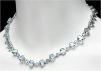 $ 29,720 49 Ct Aquamarine 2.40 Ct Diamond Necklace