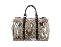 Gucci Supreme Medium Hearts Joy Boston Bag