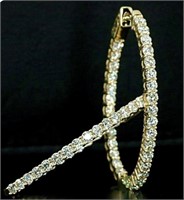 $ 16,480 7.00 Ct Diamond Hoop Earrings 14 Kt