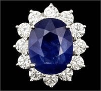 $ 21,420 8.50 Ct Sapphire 2.50 Ct Diamond Ring