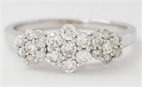 .60 Ct Diamond Cluster Band Ring 14 Kt