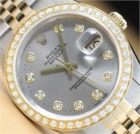 Rolex Men Datejust Diamond 1.60 Ct Watch