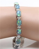 $ 8600 7.55 Ct Black Opal Diamond Bracelet