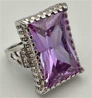 Beautiful Amethyst Gemstone Sterling Silver Ring