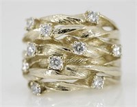 .65 Ct Diamond Woven Ring 14 Kt