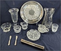 Assorted Nice Silverplate and Glassware