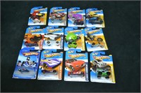 12pcs 1/64th Scale Hot Wheels In Blister Packs New